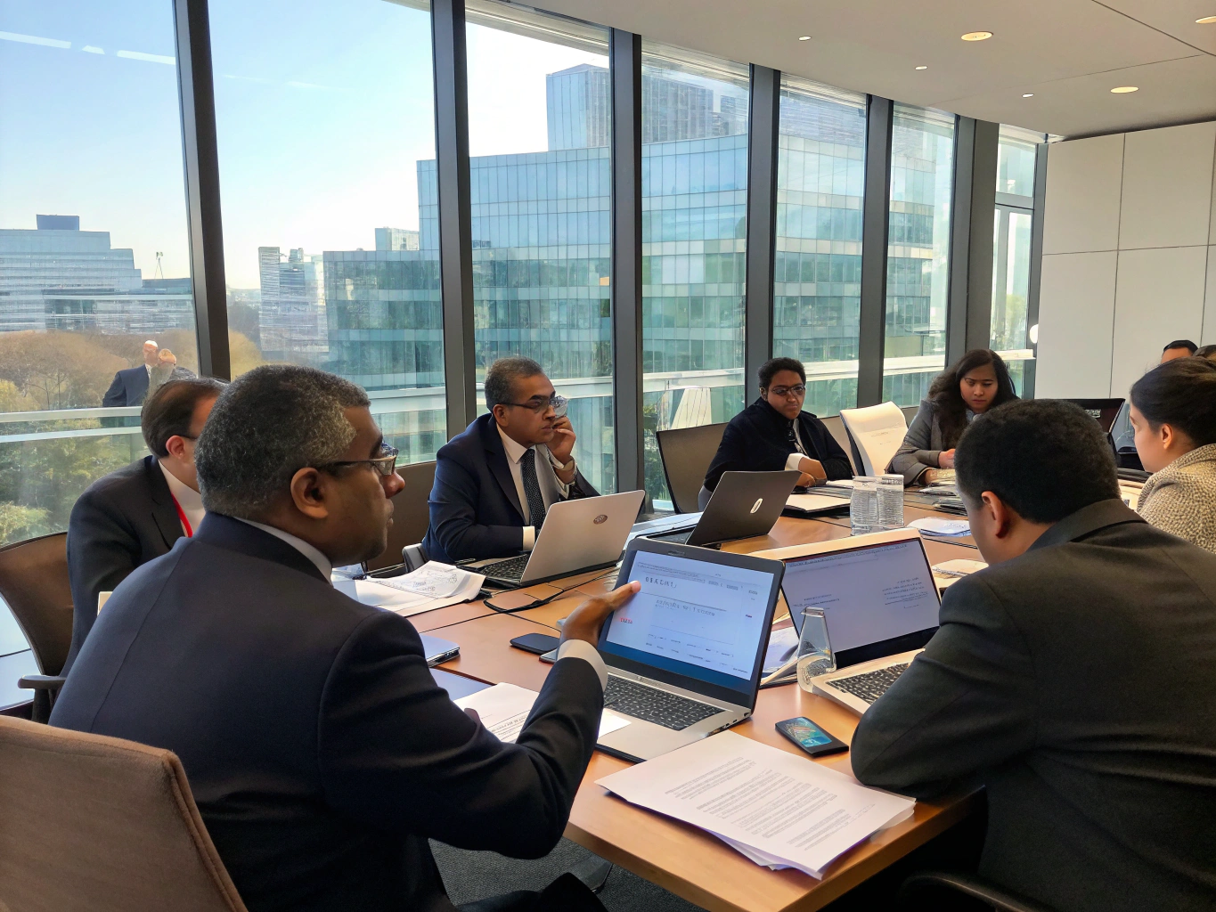 Seadora Group senior directors reviewing operational documents at Dhaka headquarters