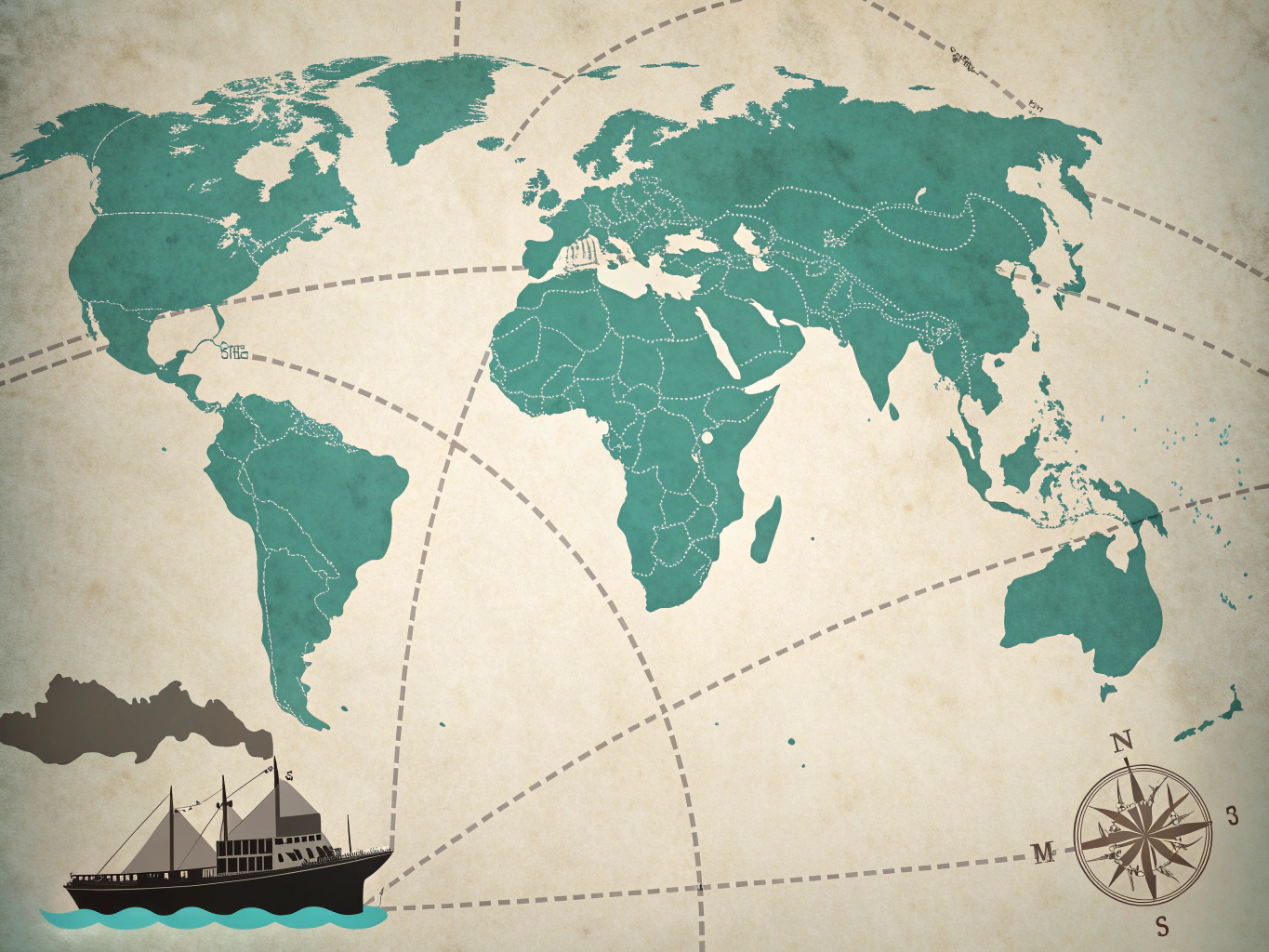 Cartographic map displaying Seadora Group international maritime routes and regional hubs